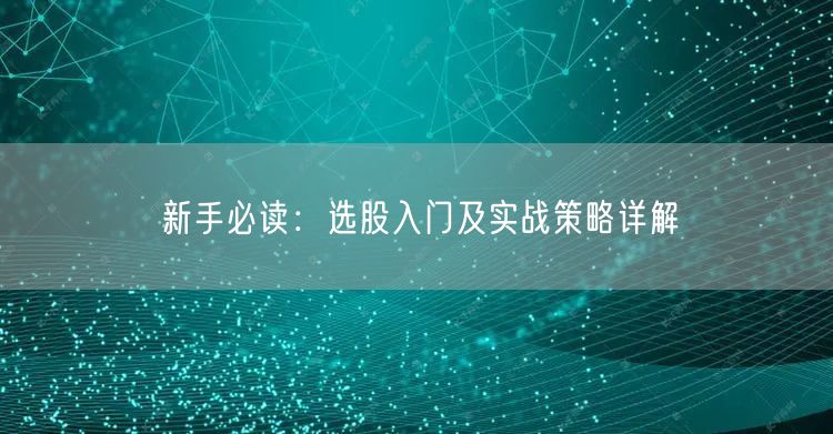 新手必读：选股入门及实战策略详解
