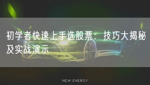 初学者快速上手选股票：技巧大揭秘及实战演示