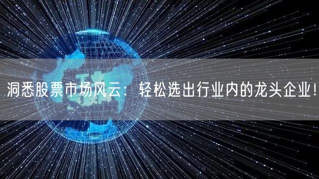 洞悉股票市场风云：轻松选出行业内的龙头企业！