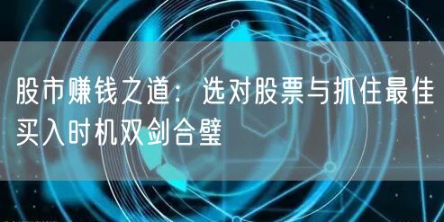 股市赚钱之道：选对股票与抓住最佳买入时机双剑合璧